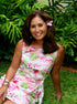 Soft Pink Flamingo Women's Mock Wrap Hawaiian Sarong Dress